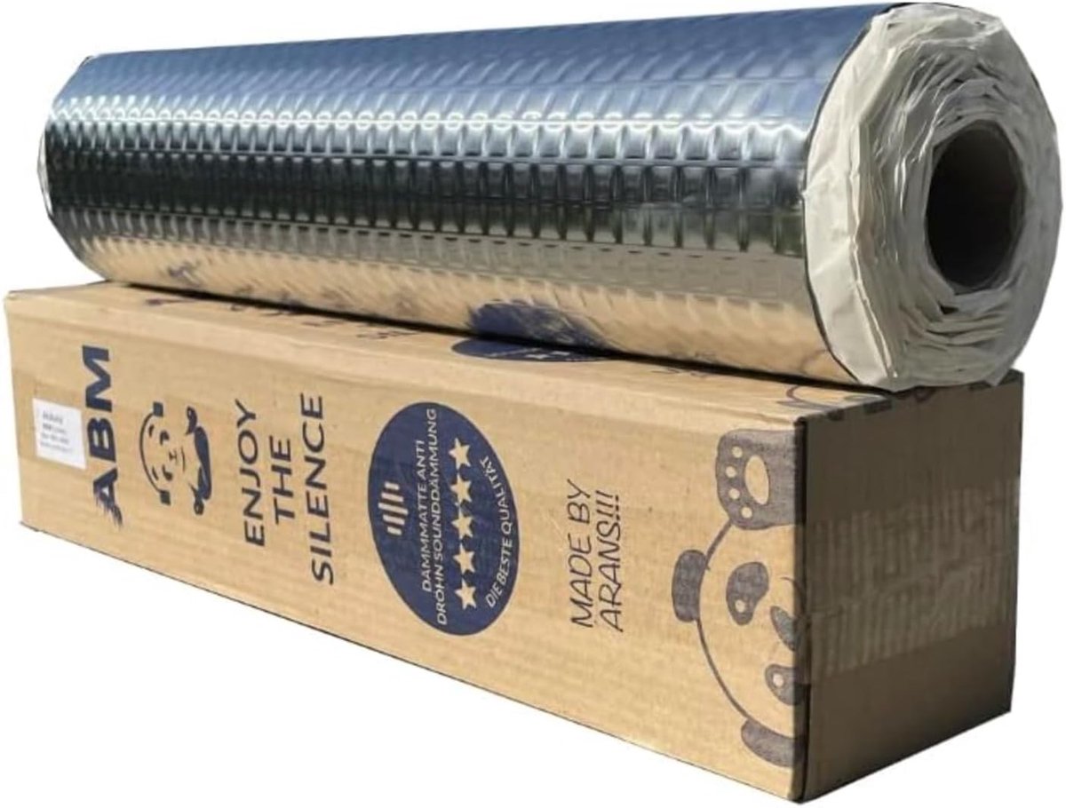 Isolatiemat - Zilver - 50 x 400 cm - 2,5 mm Aluminium-Butyl - Voor Auto Geluidsisolatie