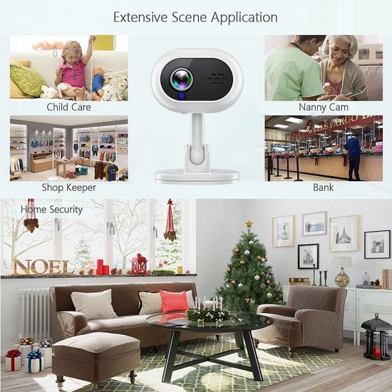 Plug-in Slimme Binnen Beveiligingscamera - WiFi Slimme Camera - Babyfoon - HD Video Dag en Nacht 1080p - Bewegingsdetectie - Tweewegs Audio — afbeelding 2