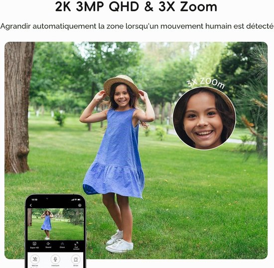 Draadloze Binnen Camera 3MP 2K, Dubbele Band WiFi, Bewaking voor Raam, Kleuren Nachtzicht met AI, Bewegingsdetectie, 24/7 Opname, Snelle Installatie — afbeelding 4