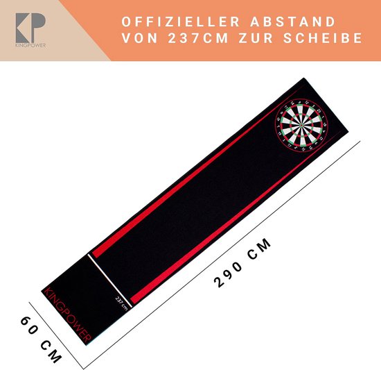 Kingpower Dart Mat Dart Tapijt Toernooimat Afvoerlijn Vloerbescherming Accessoires Darts Dartbord Dartbord 2 maten 237cm en 290cm verschillende designs van Kingpower — afbeelding 4