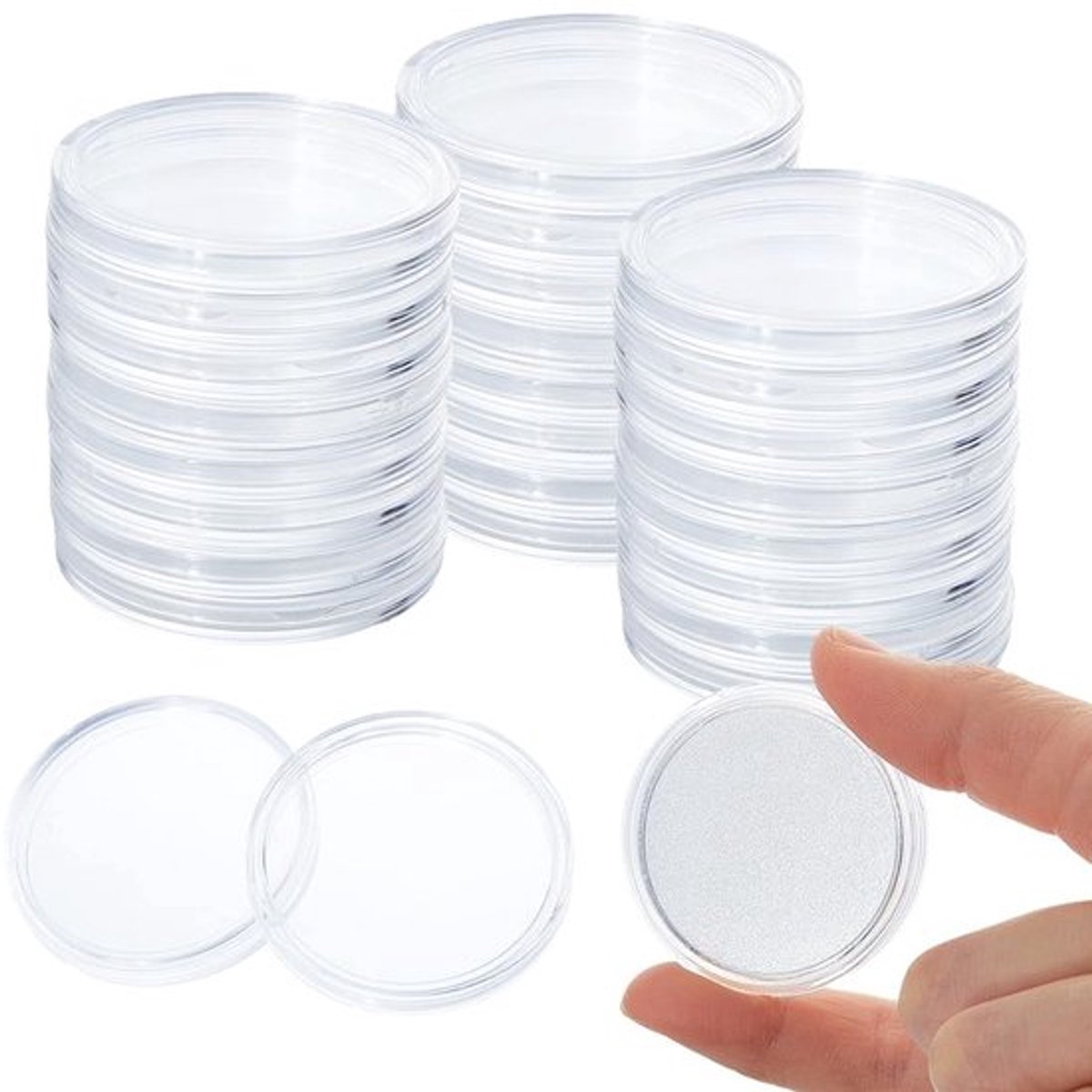 40 Stuks Transparante Muntcapsules - Munthouders voor Verzamelaars - 42 mm
