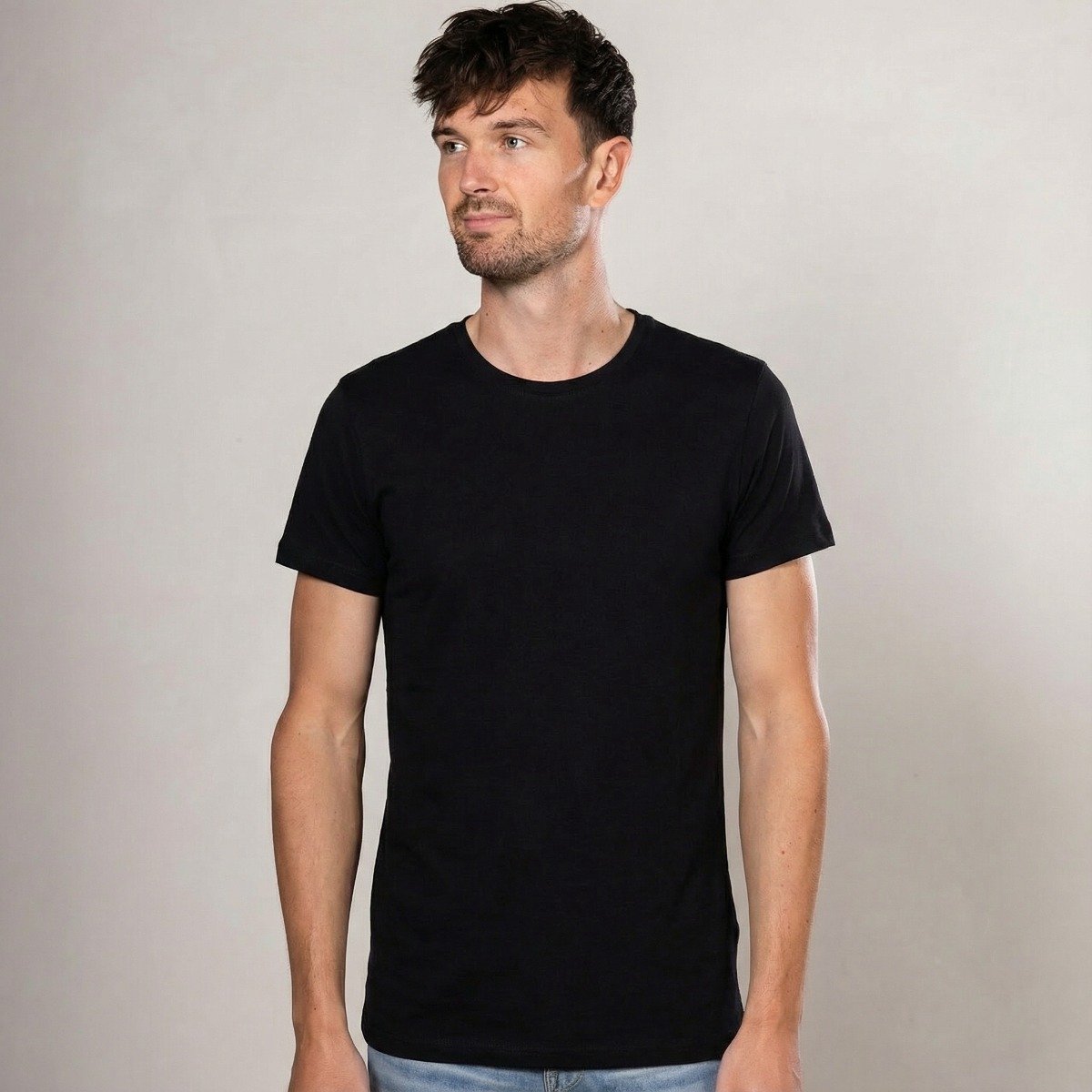 Alca Fashion - Extra Long - Heren T-Shirt Ronde Hals - Zwart - M