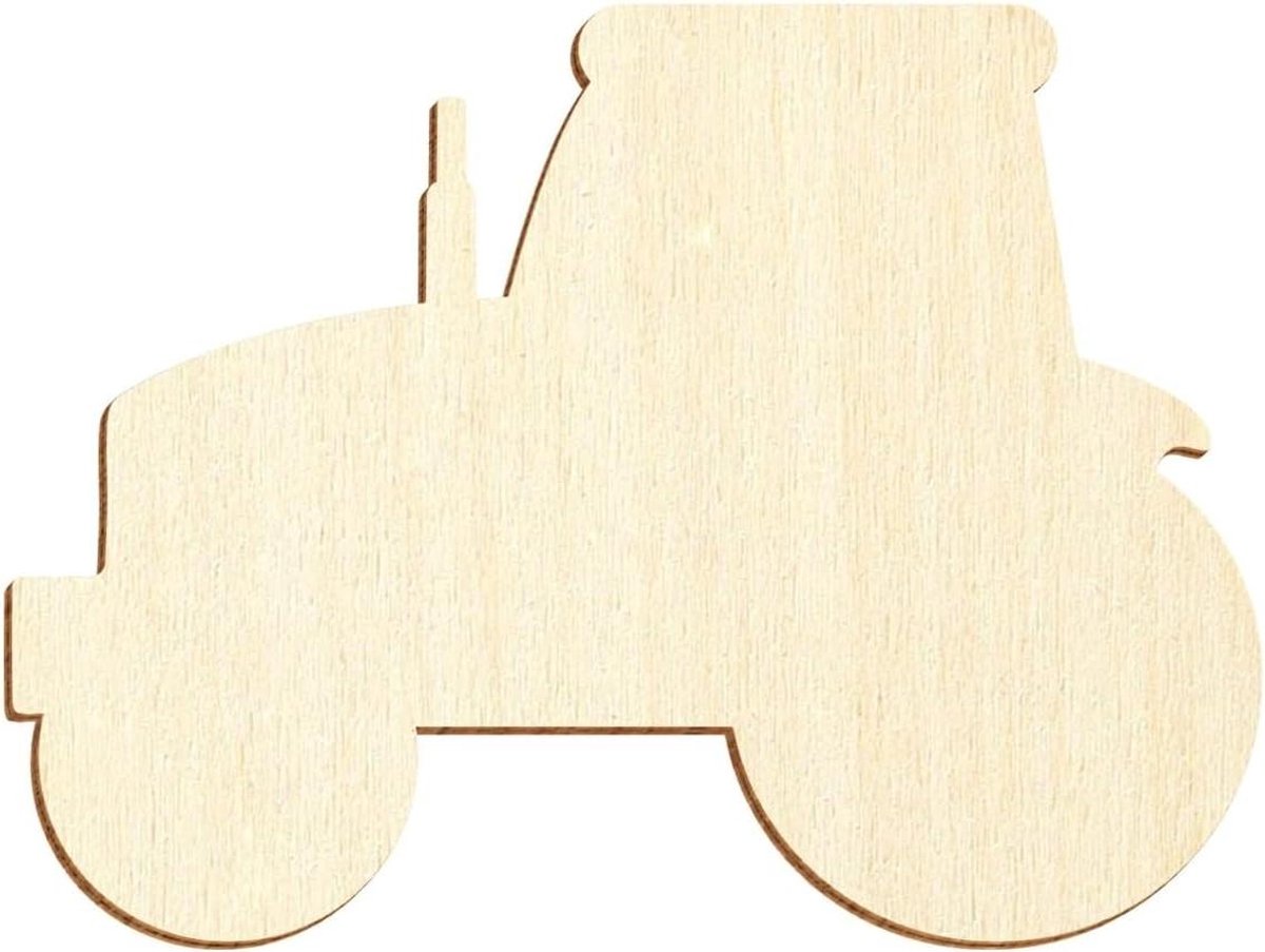 Houten Tractor Decoratie - Houtsnijwerk Trekker - Knutselen Versieren - Gelaserd Bruine Rand - 50 stuks 28cm - Natuurlijk Hout