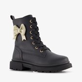 Blue Box meisjes veterboots met strikje zwart - Maat 37
