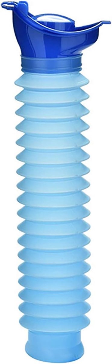 Draagbare Urinoir Fles - Nood Urinoir Urine Tas - Reizen Kamperen - Krimpbare Accordion Ontwerp - 750 ML - Blauw