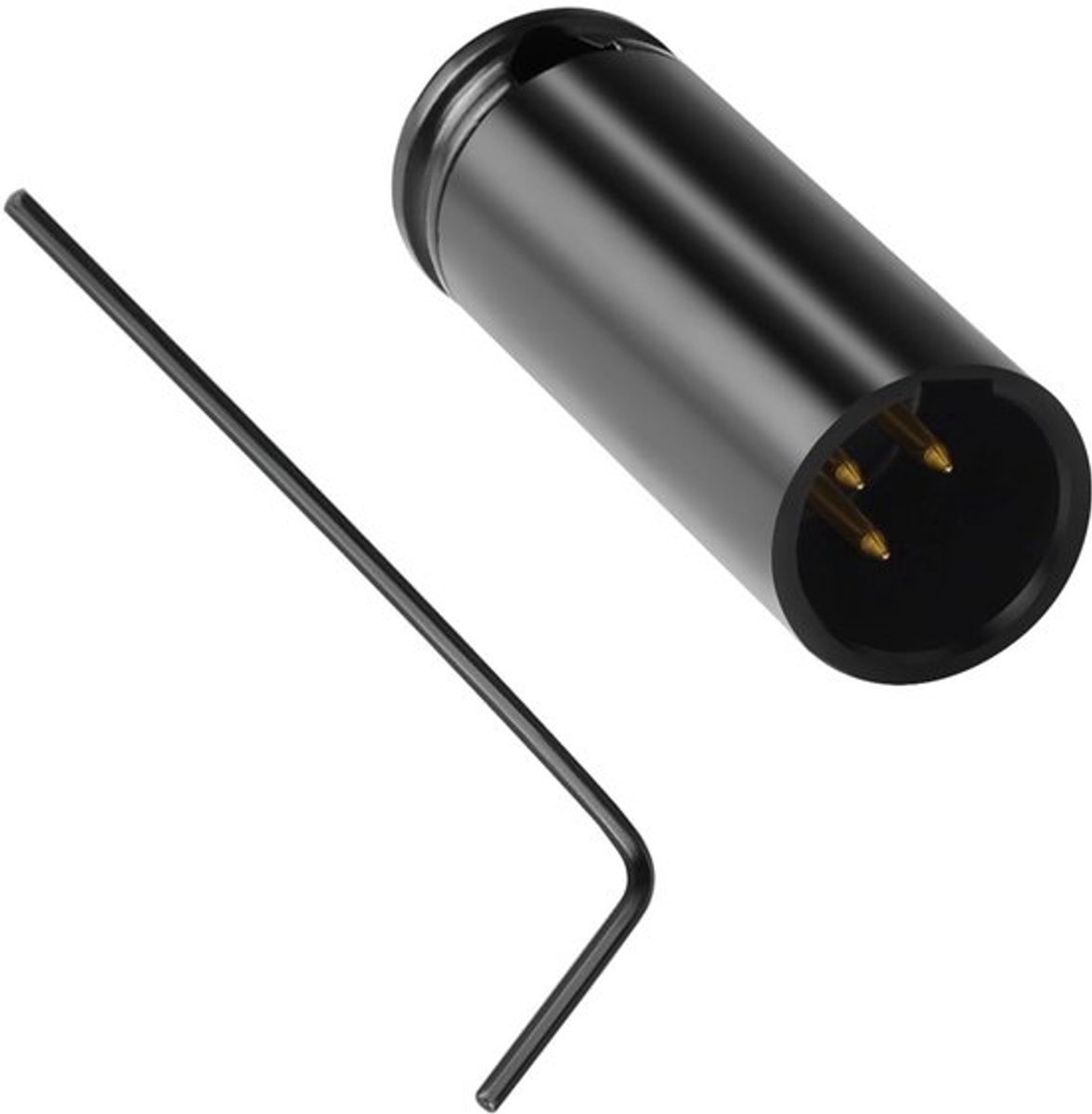 Compact 3-Pin Mini XLR Plug Solder Adapter - Gold Plated 90° Hoek