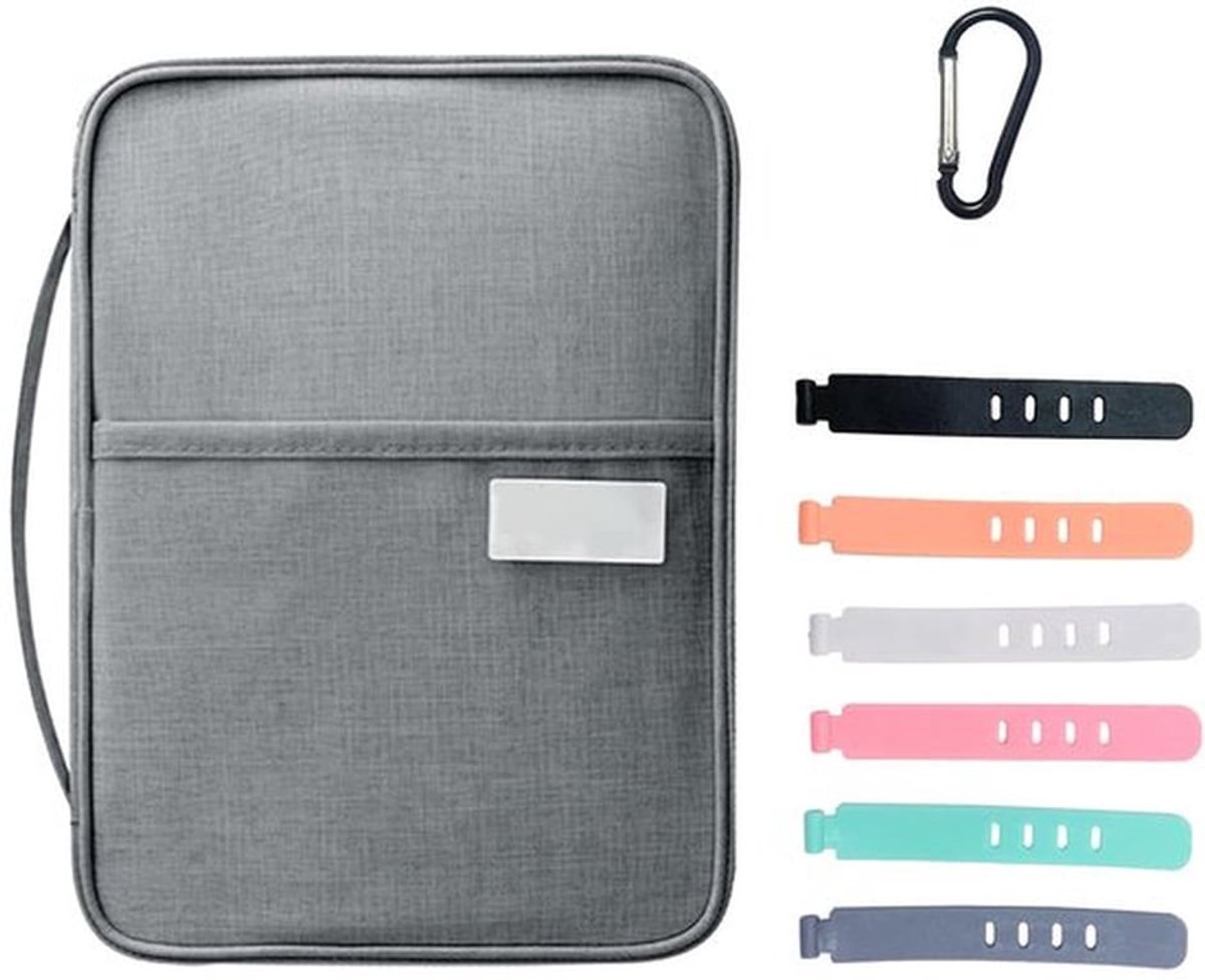 Paspoorthoes Waterdicht - Paspoorthouder - Kaart- en Documentenhoes - Nylon - Inclusief 6 Kabelbinders - Handvat voor Draaggemak - Reisdocumententas