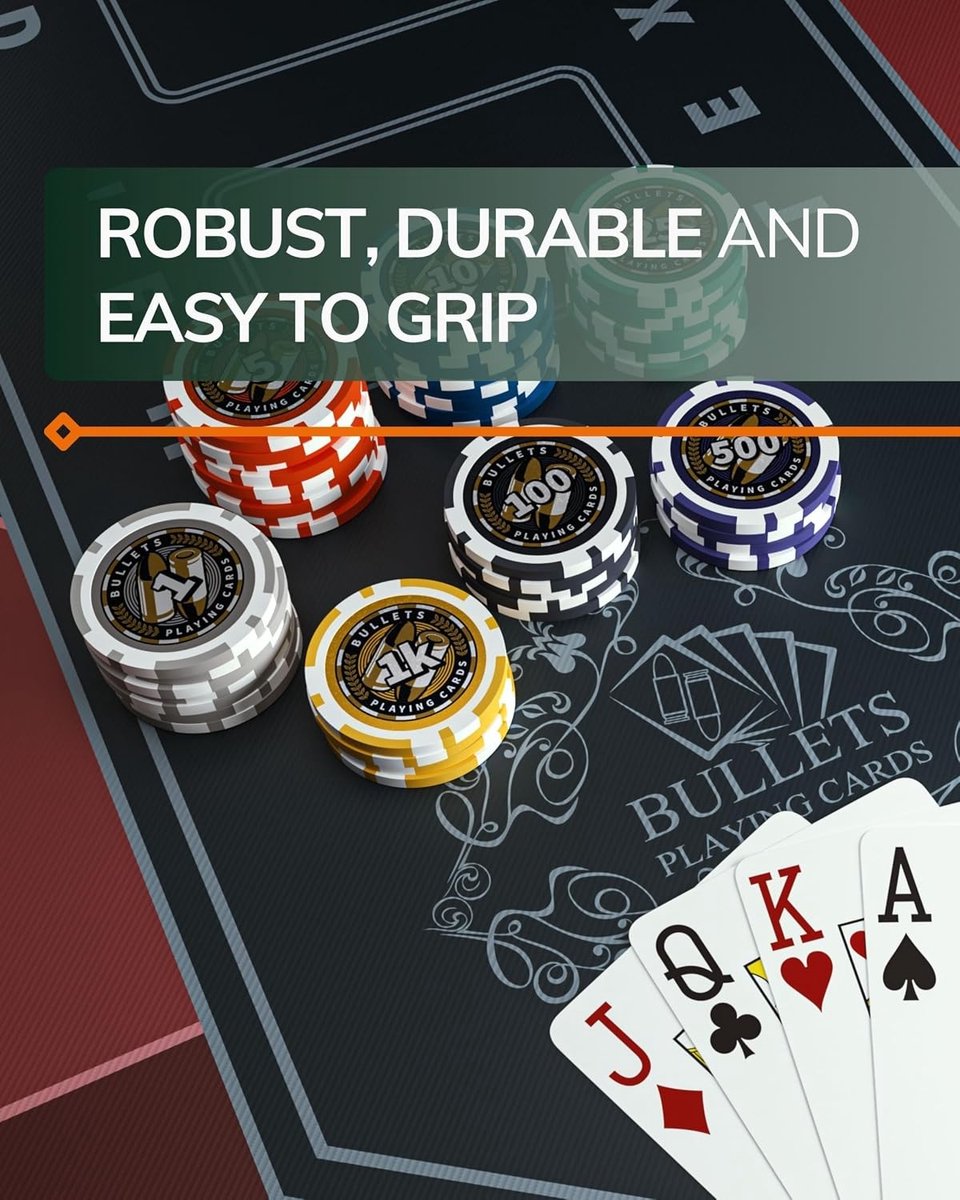 Pokerset - Blauw - Set van 10 plastic pokerchips - Standaardmaat en duurzaam - Voor casinospellen
