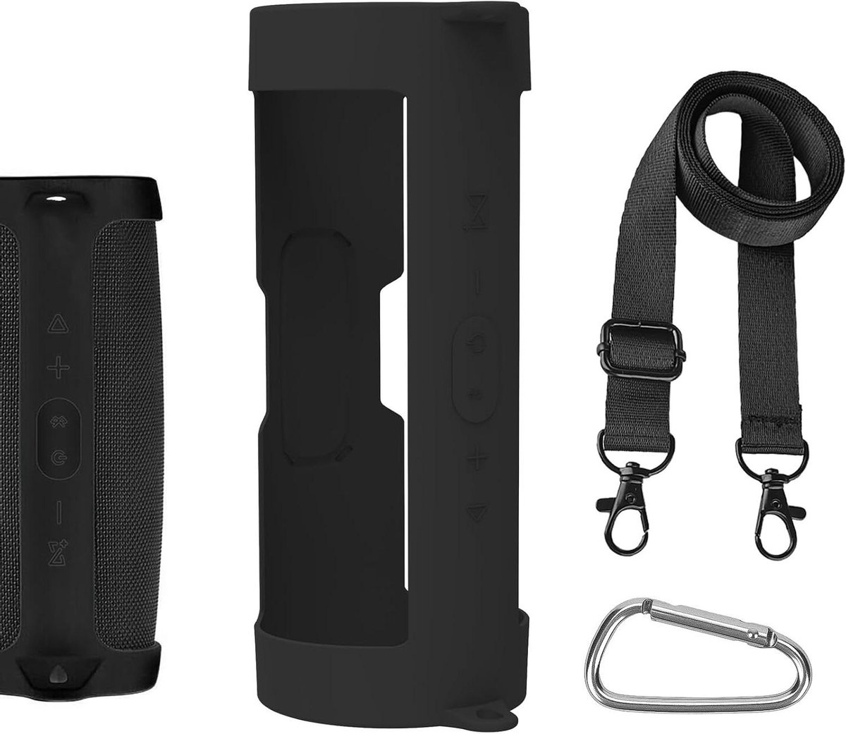 Siliconen Luidsprekerhoes - Beschermhoes Speaker - Draadloze Speaker Beschermen - Op Maat Gemaakt - 105 Gram - Zwart