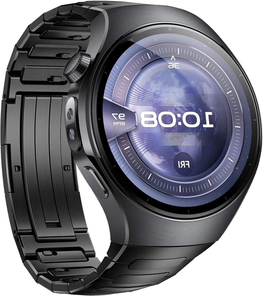 Titanium Armband - Horlogeband - Smartwatch Personaliseren - No Gap Ontwerp - 22 mm - Zwart