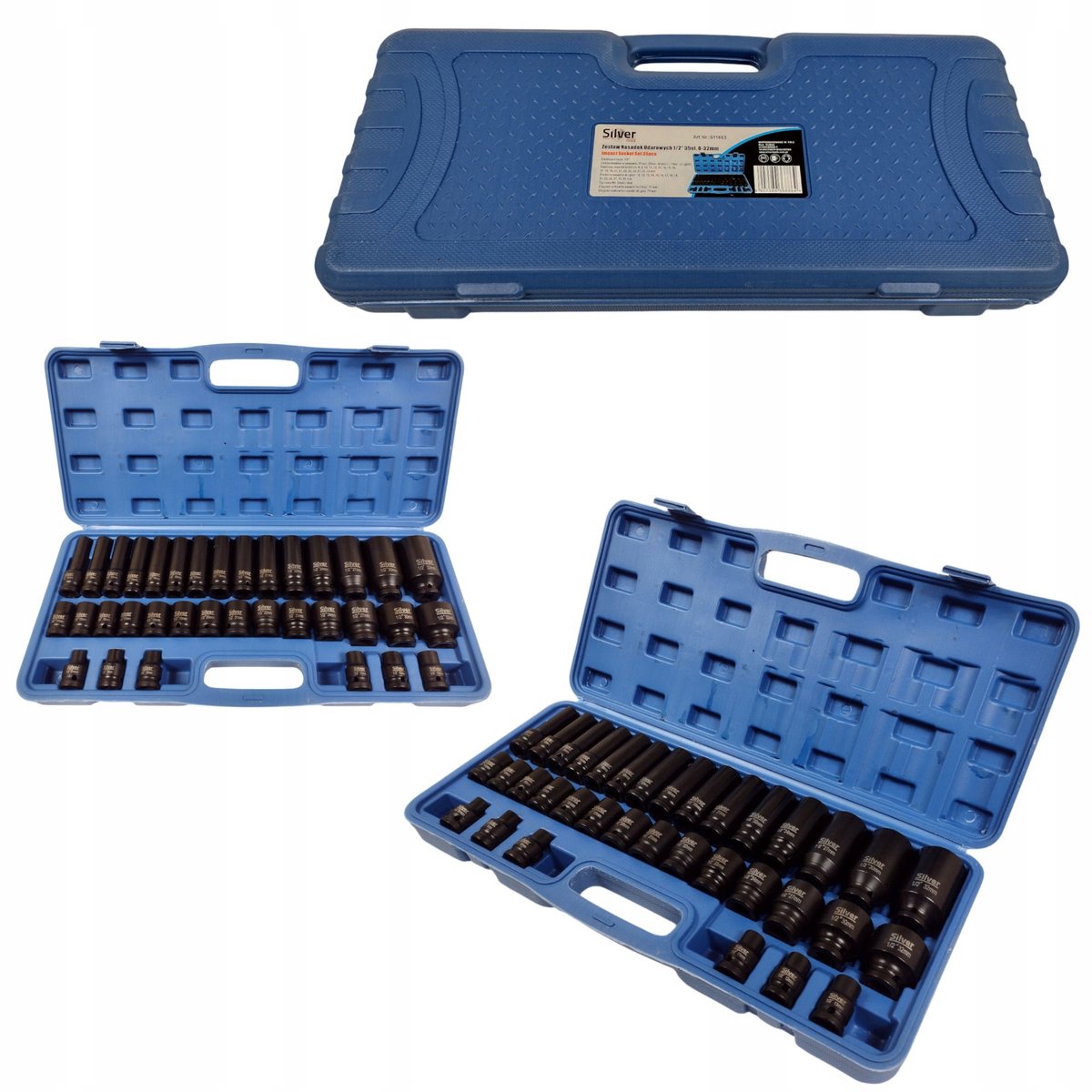 35-delige Slagdoppen Set 1/2" 8-32mm - Robuuste Cr-Mo Dopjes in Etui