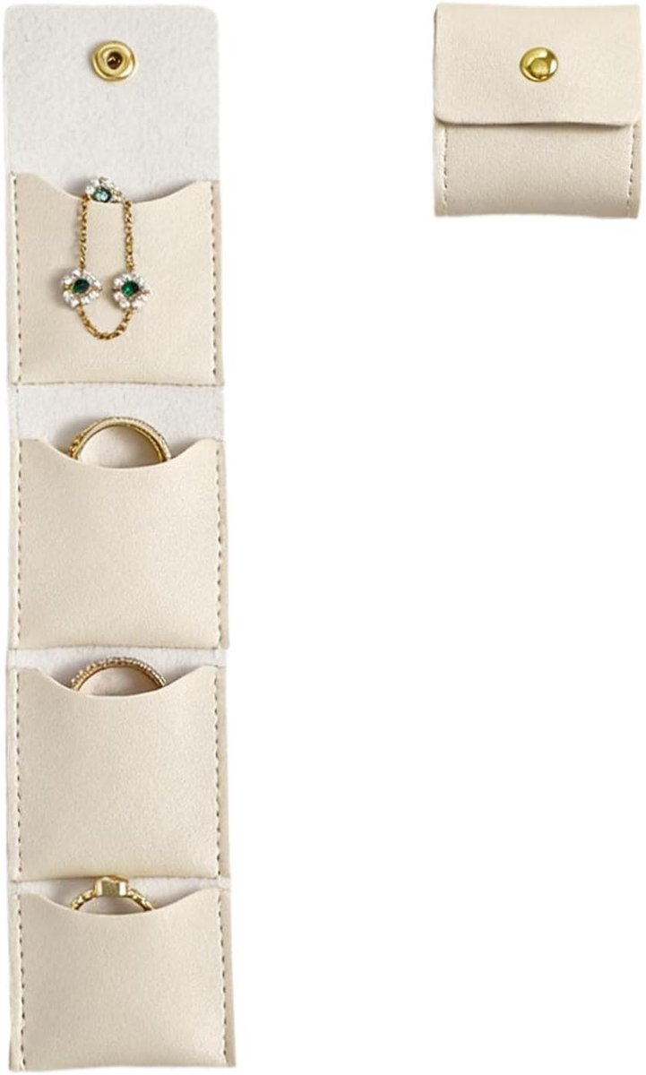 Mini Sieraden Rol - Sieraden Etui Opbergtas - Sieraden Opbergen - Zachte Fluweel Binnenkant