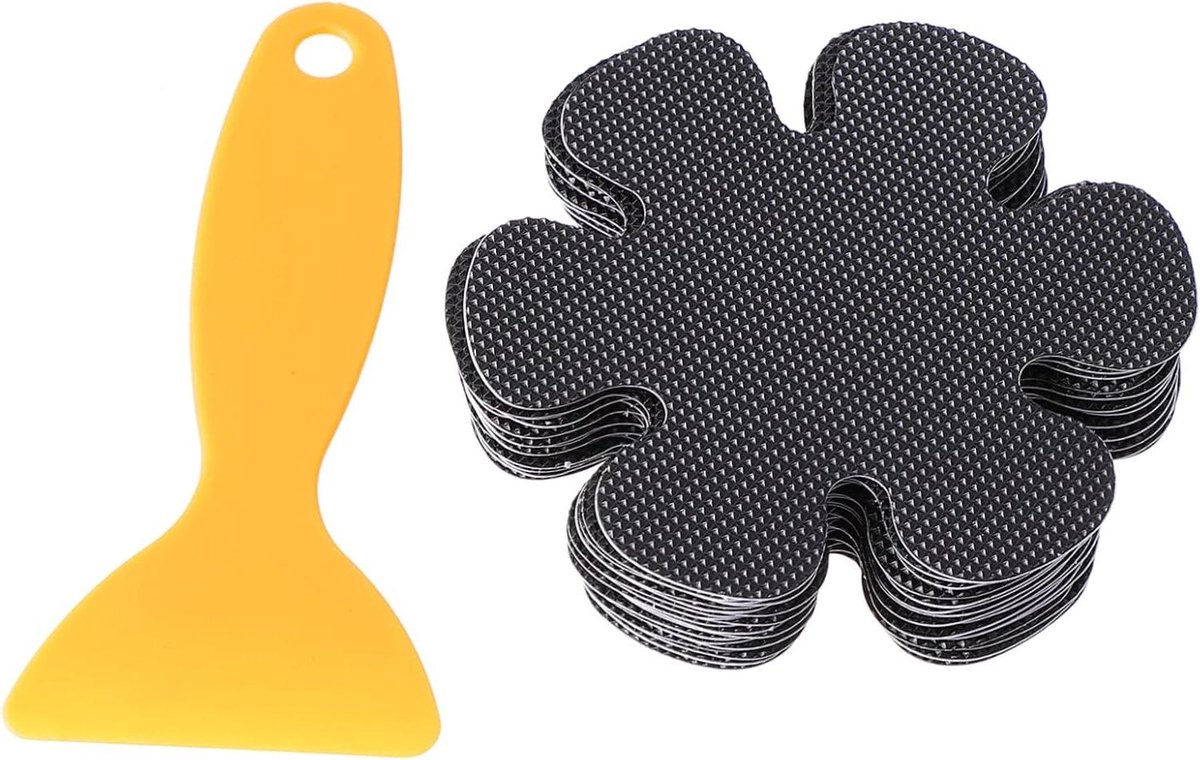 Bloemvormige Vloerstickers - Antislip Badstickers - Veilig Douchen - Zelfklevend Decoratief - 20 Stuks - Zwart