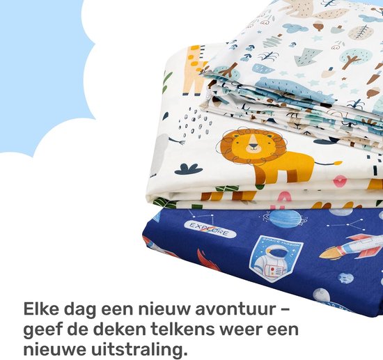 Kinderverzwaringsdeken Overtrek - Wisselhoes Dekbed - Hygiënisch Slapen - 100% Katoen - 104x150 cm - Safari — afbeelding 3