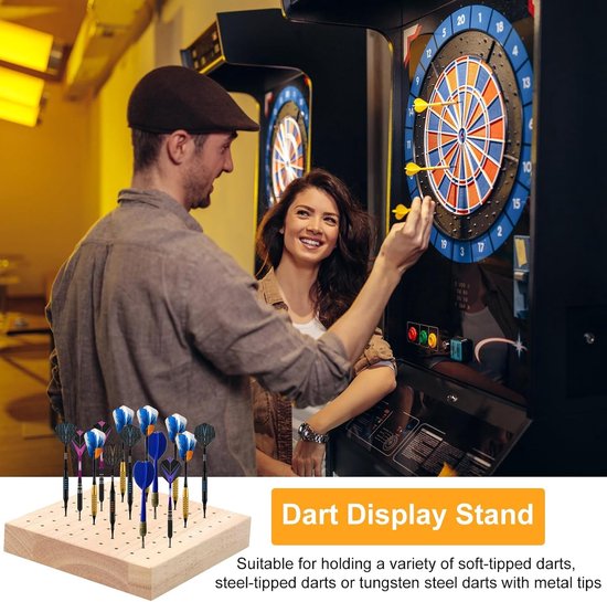 Houten Dart Houder met Plaatsingsgaten, Ideaal voor Opslag van Darts, Stabiele Dartstand voor Thuis en Bar, 10×10 cm, 2 Stuks van houten — afbeelding 5
