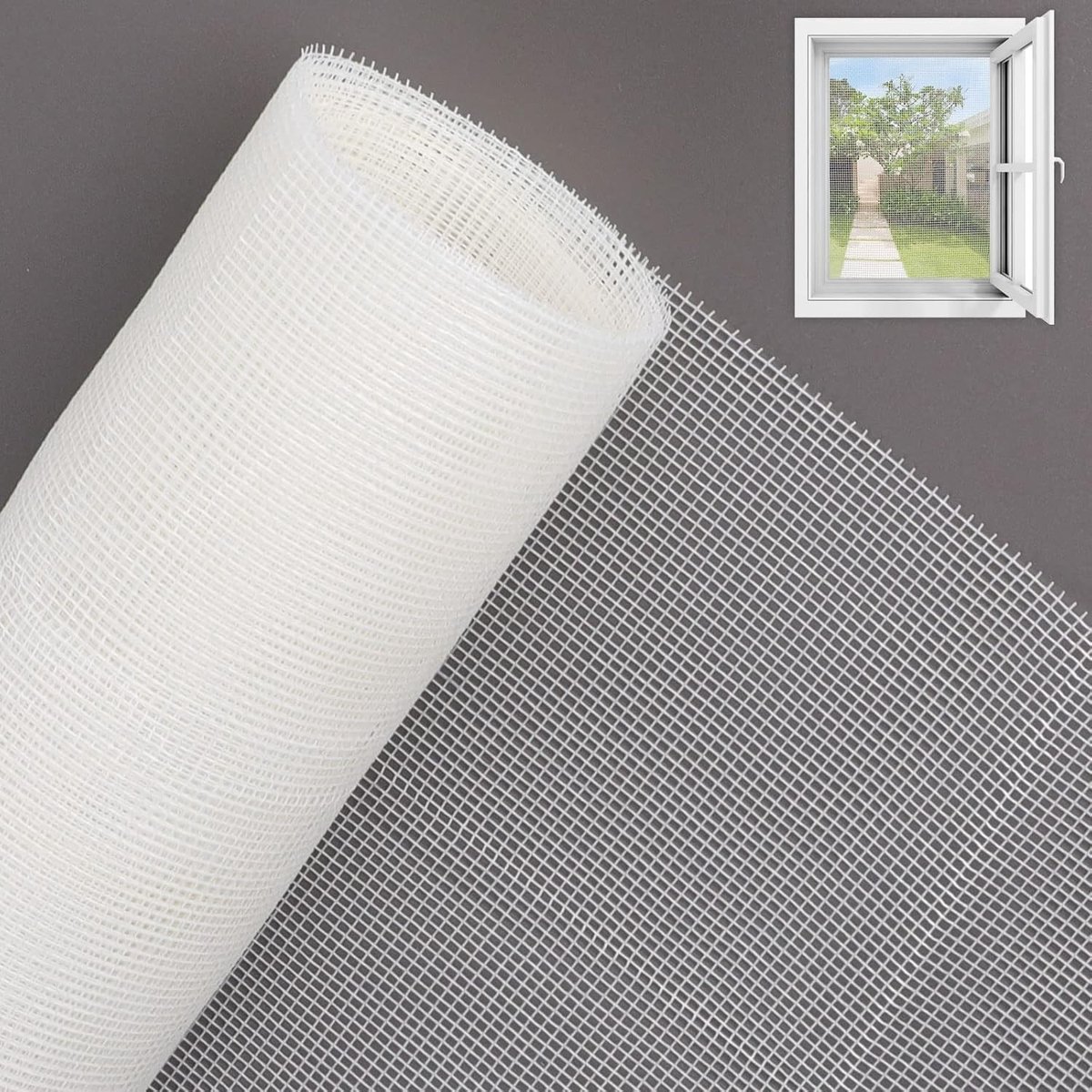 Horrengaas met klittenband - Wit - 250 x 120 cm - Glasvezel Insectenwerend Net - Voor Ramen en Deuren