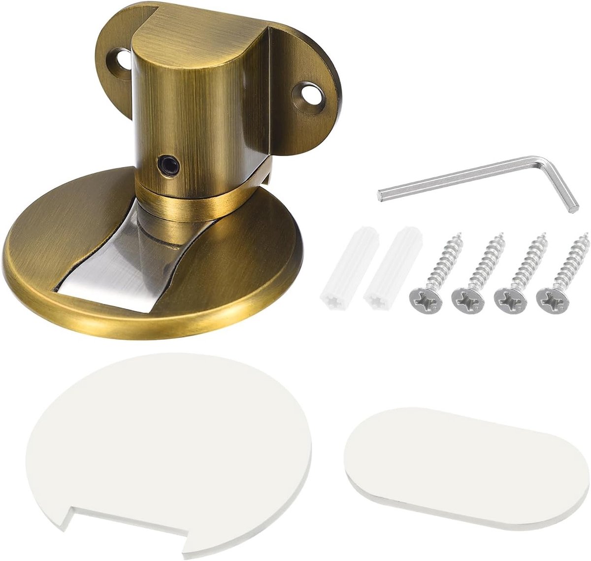 Magnetische Deurstopper - Deurvanger Deurhouder - Tochtvrij Houden - Sterke Zinklegering - 54 x 30 mm - Messingkleurig