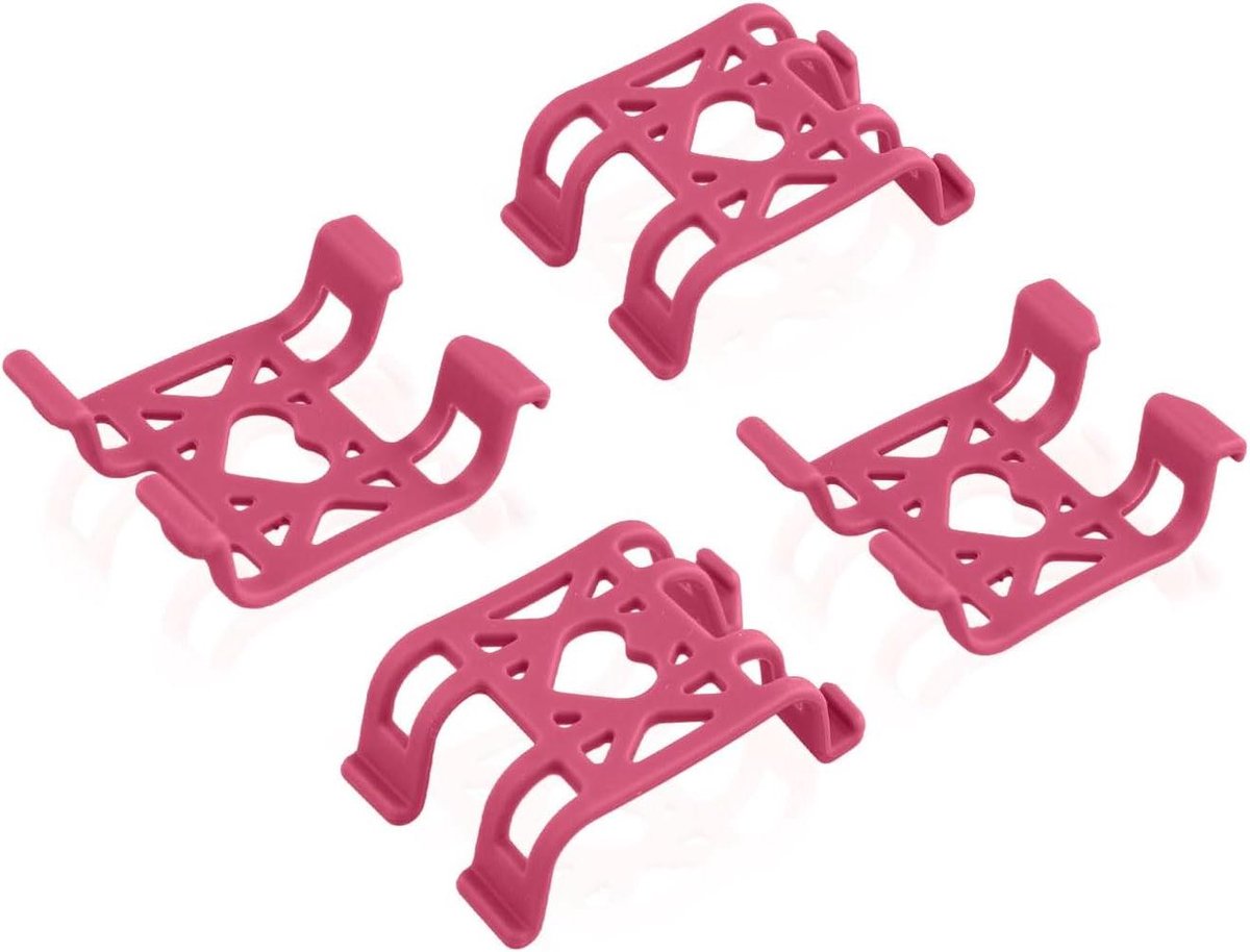 Tracker Clips - GPS Clips - Huisdier Locatie - Zachte Siliconen - 4 stuks - Rose Rood