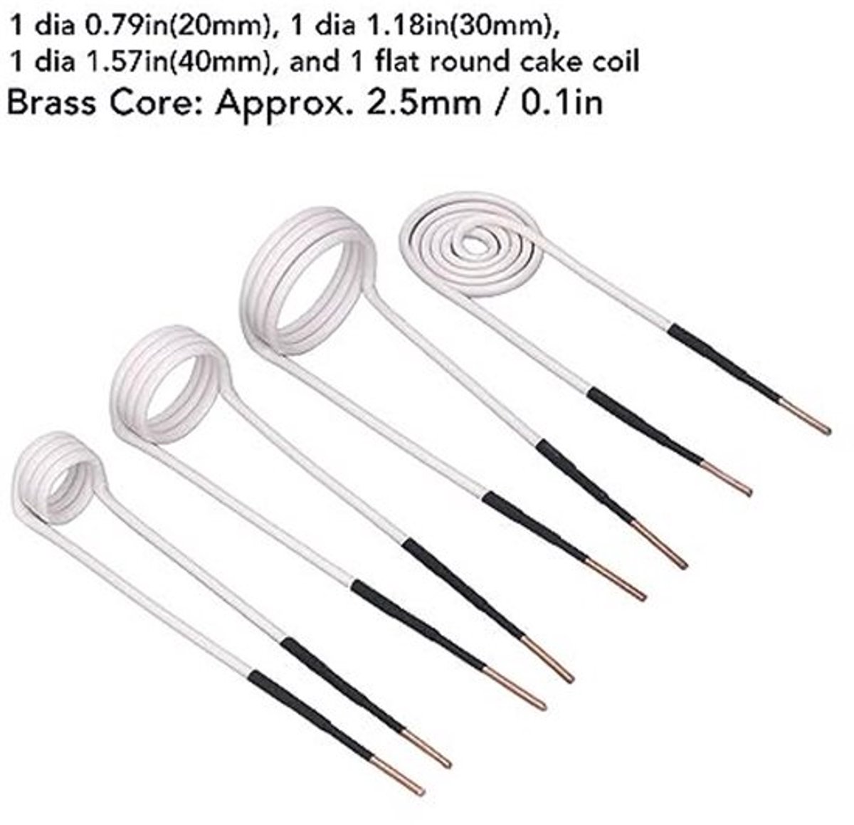 Inductieverwarmingspoelen 4-delig - Messing - Hittebestendig tot 1200°C - Gereedschapskist - Draagbaar - Diverse diameters - Inductiespoelen
