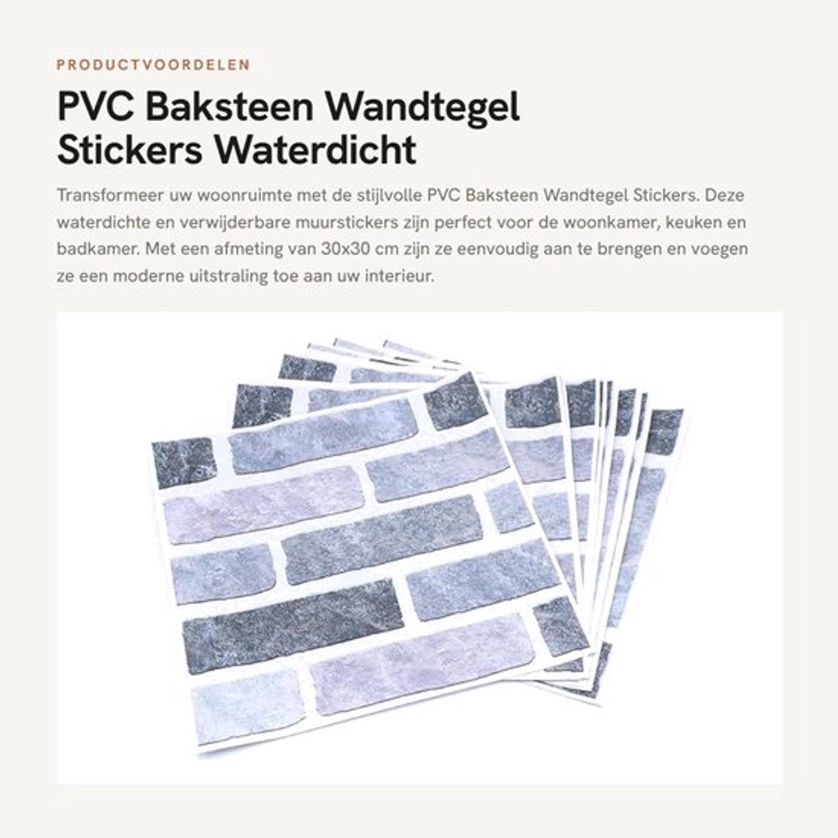 Muursticker Waterdicht - Tegelsticker 30x30 cm - Verwijderbaar - PVC - Decoratie Woonkamer/Keuken/Badkamer - Eenvoudig aan te brengen - Tegelstickers