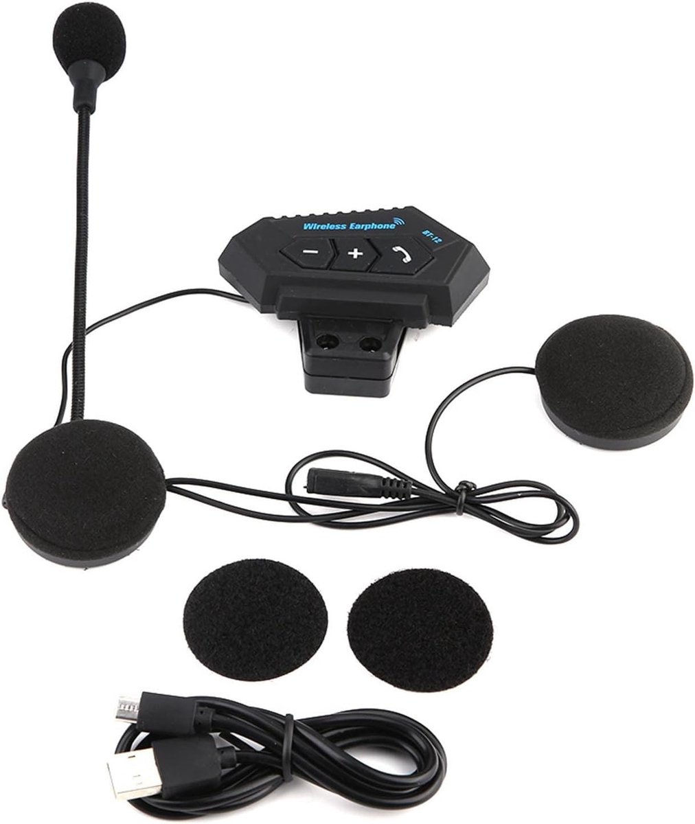 Motorhelm-headset - Zwart - 10 x 10 x 10 cm - Draadloze Bluetooth V5.0 Hoofdtelefoon voor Motorrijders