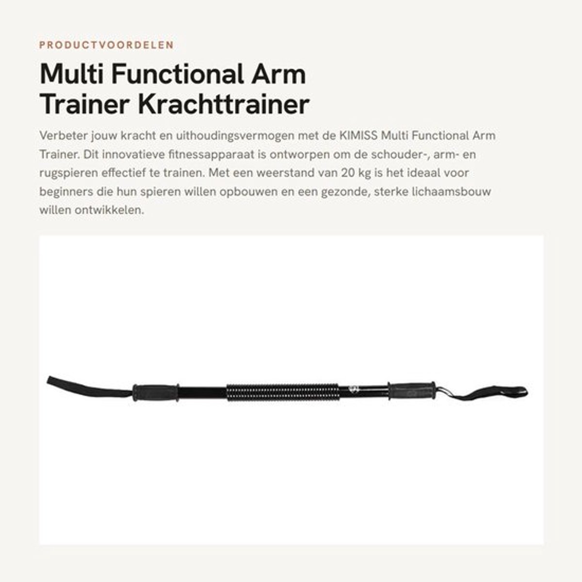 Krachttrainer 20kg - Arm/Schouder/Onderarm Trainer - Duurzaam Carbon Staal - Antislip Handvat - Fitness Apparatuur - Effectieve Spieropbouw - Armtrainer