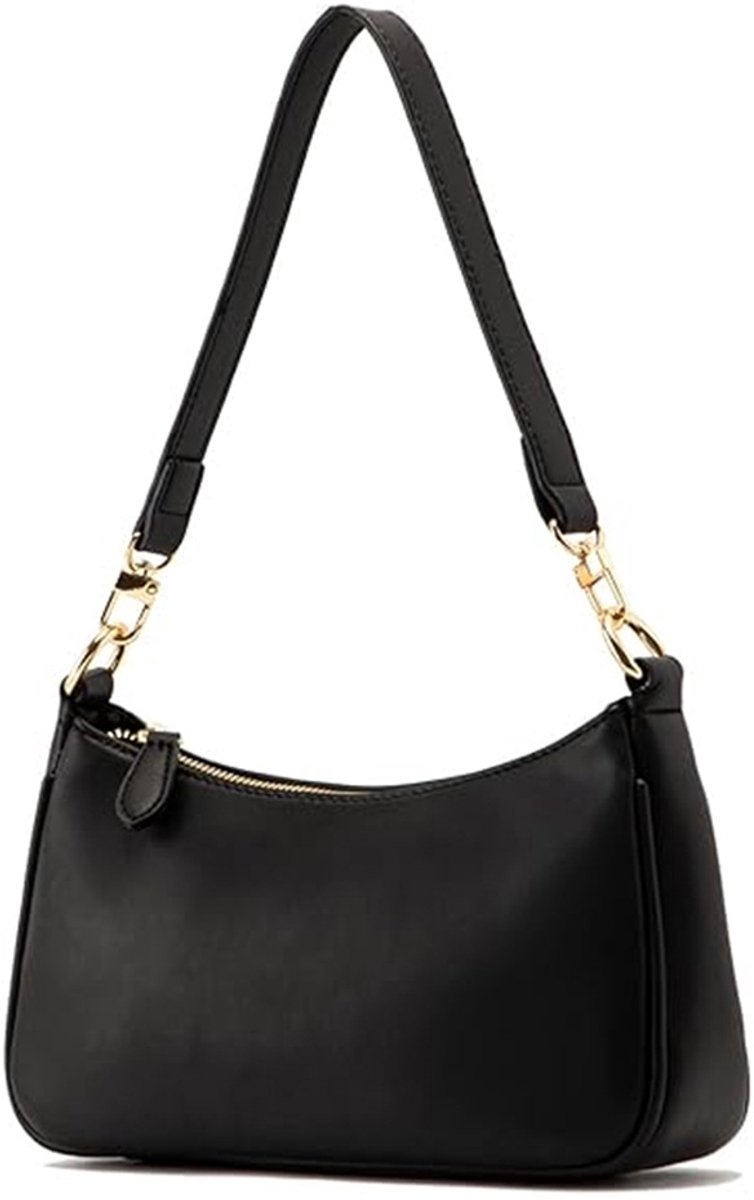 Claoner Schooltas - Shopper - Tas met rits - Schoudertas - Handtas - Werktas - Dames Tassen - Zwart