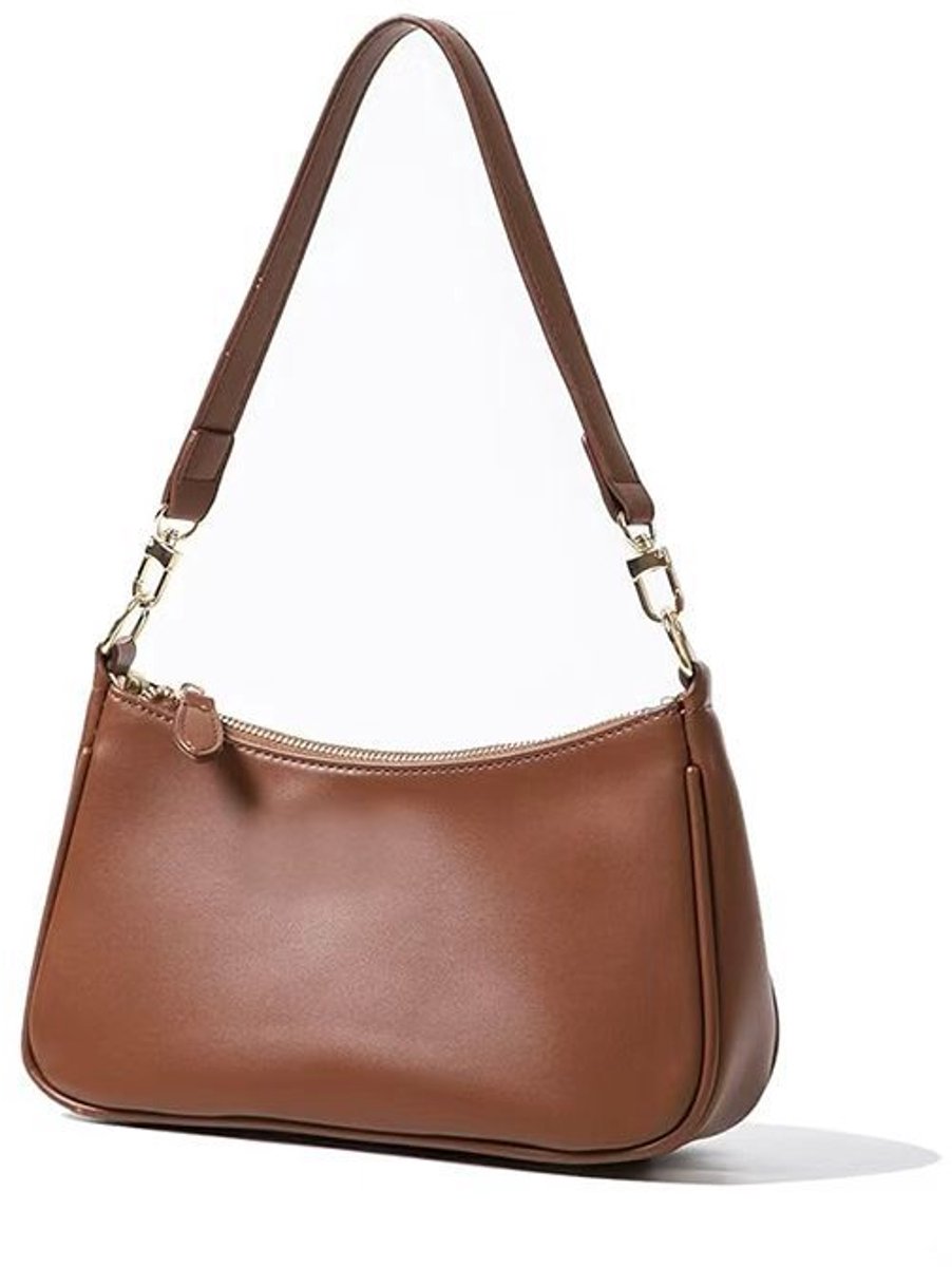 Claoner Schooltas - Shopper - Tas met rits - Schoudertas - Handtas - Werktas - Dames Tassen - bruin