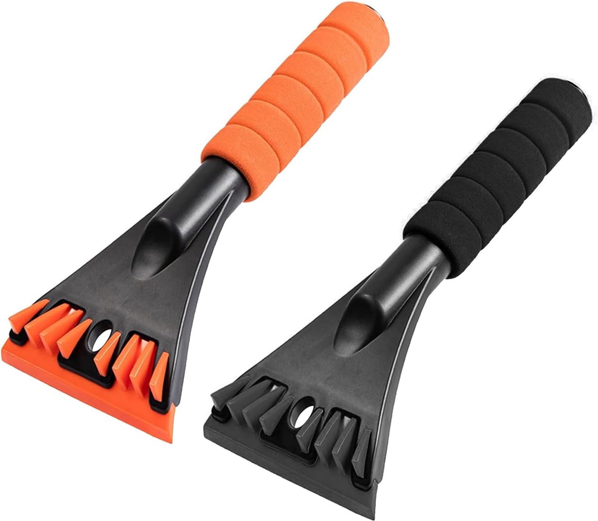 Claoner IJskrabber en sneeuwborstel - 2-in-1 - Met EVA grip - ABS blad - Winter auto accessoire - Zwart Oranje
