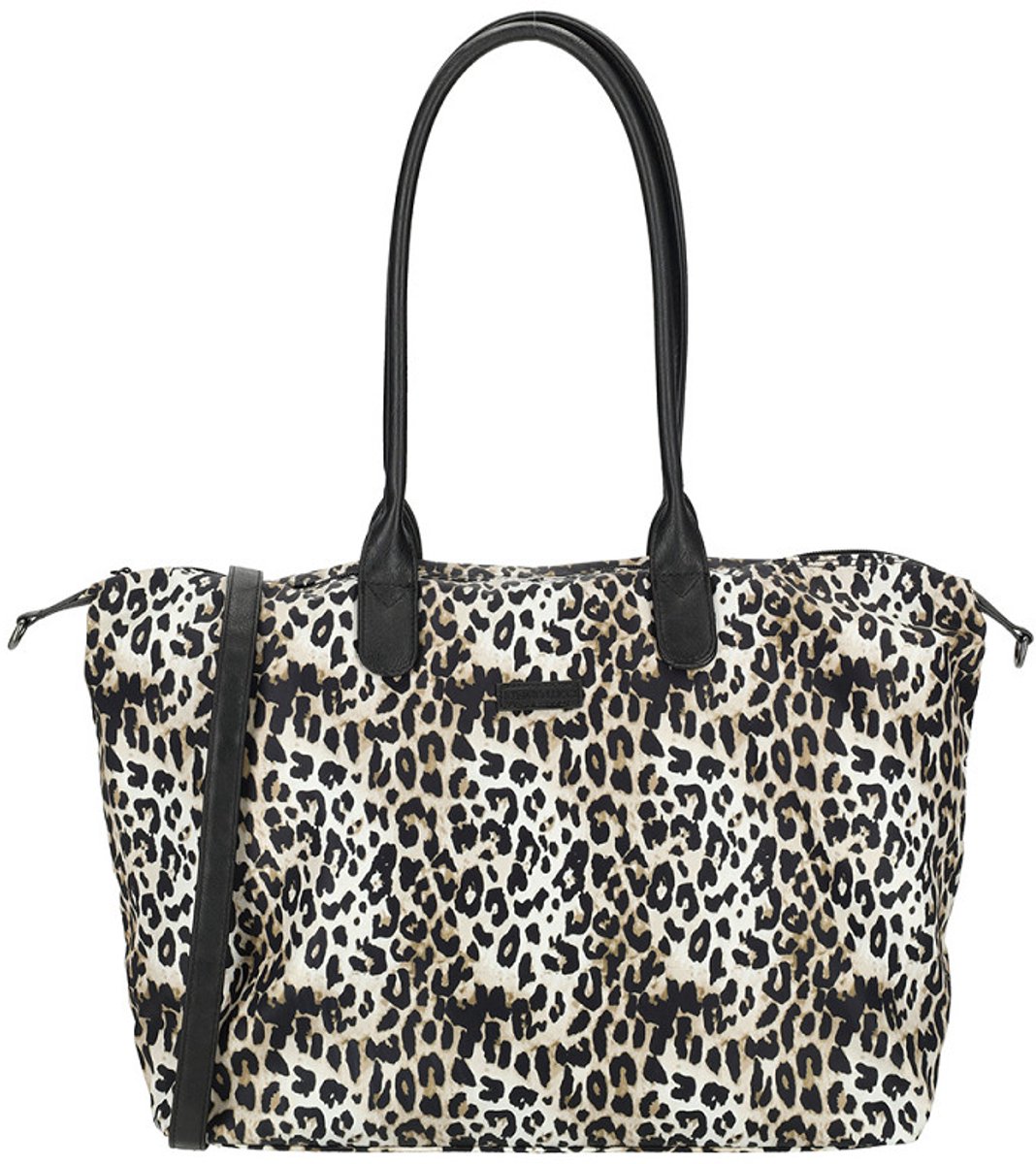 Enrico Benetti M69359 - Tas Shopper Strandtas Boodschappentas - Panterprint Luipaardprint - Zwart Bruin Beige