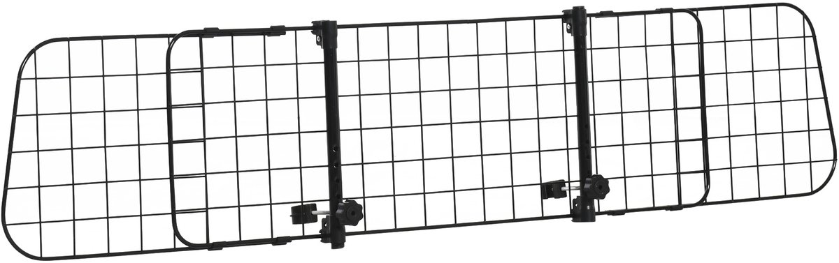 Hondenrek auto - universeel - veiligheidsrooster voor honden - beschermende barrière voor SUV- en autostoelen - breedteverstelling zonder gereedschap - eenvoudige montage - zwart