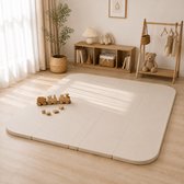 HENVAE® Beige Speelmat 160 x 150 cm x 4 cm EXTRA DIK – Baby speelmat - Veilig - Kruipmat - Speelkleed - Speelmat kinderkamer - Speelmat baby