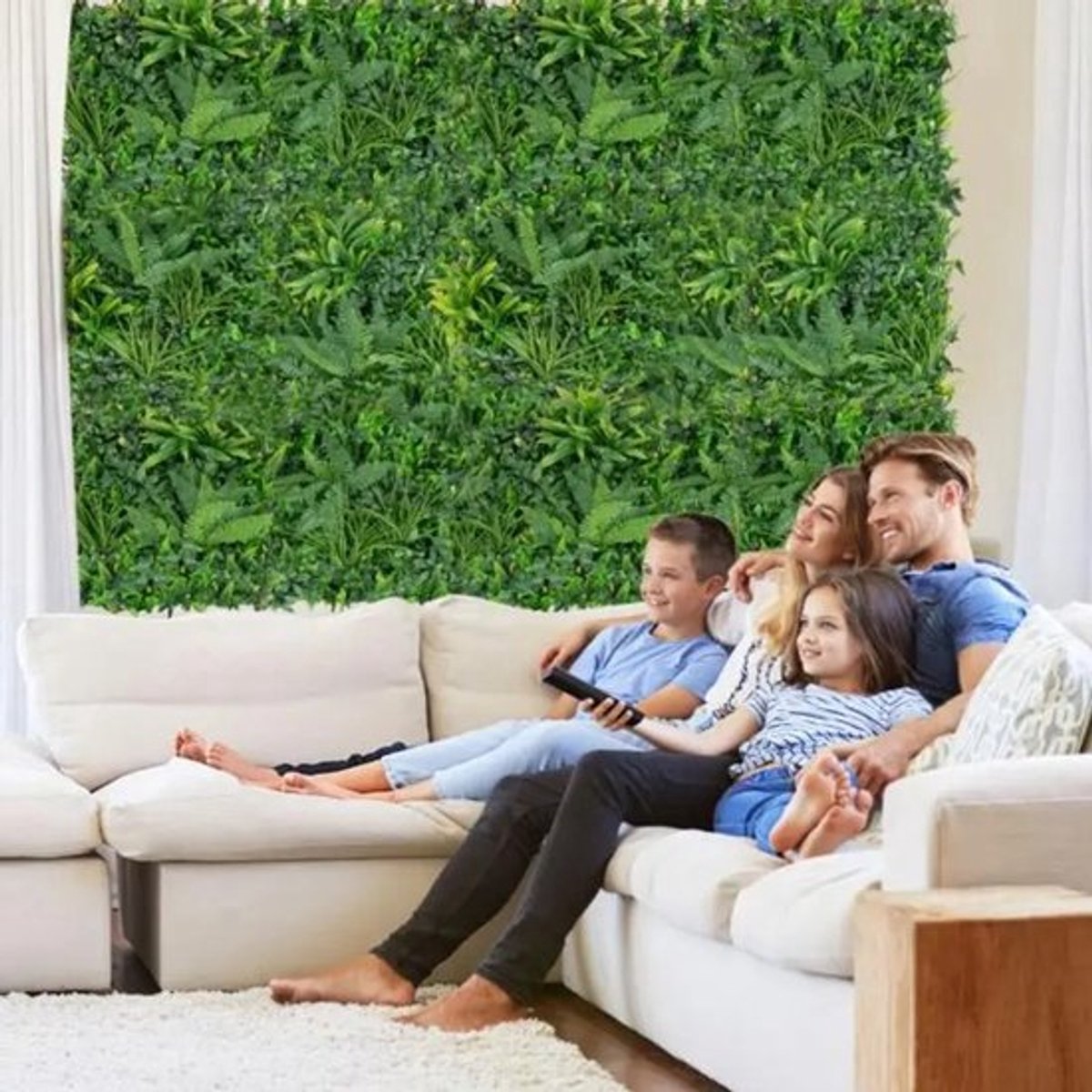 4 stuks 20 x 20 inch kunstmatige haagpanelen van buxus met diverse bladeren