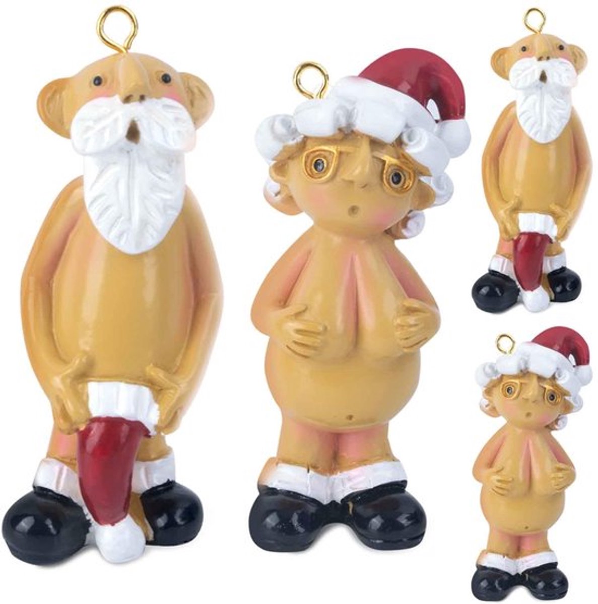 4 Stuks Ondeugende Kerstversieringen voor een Grappig Feest