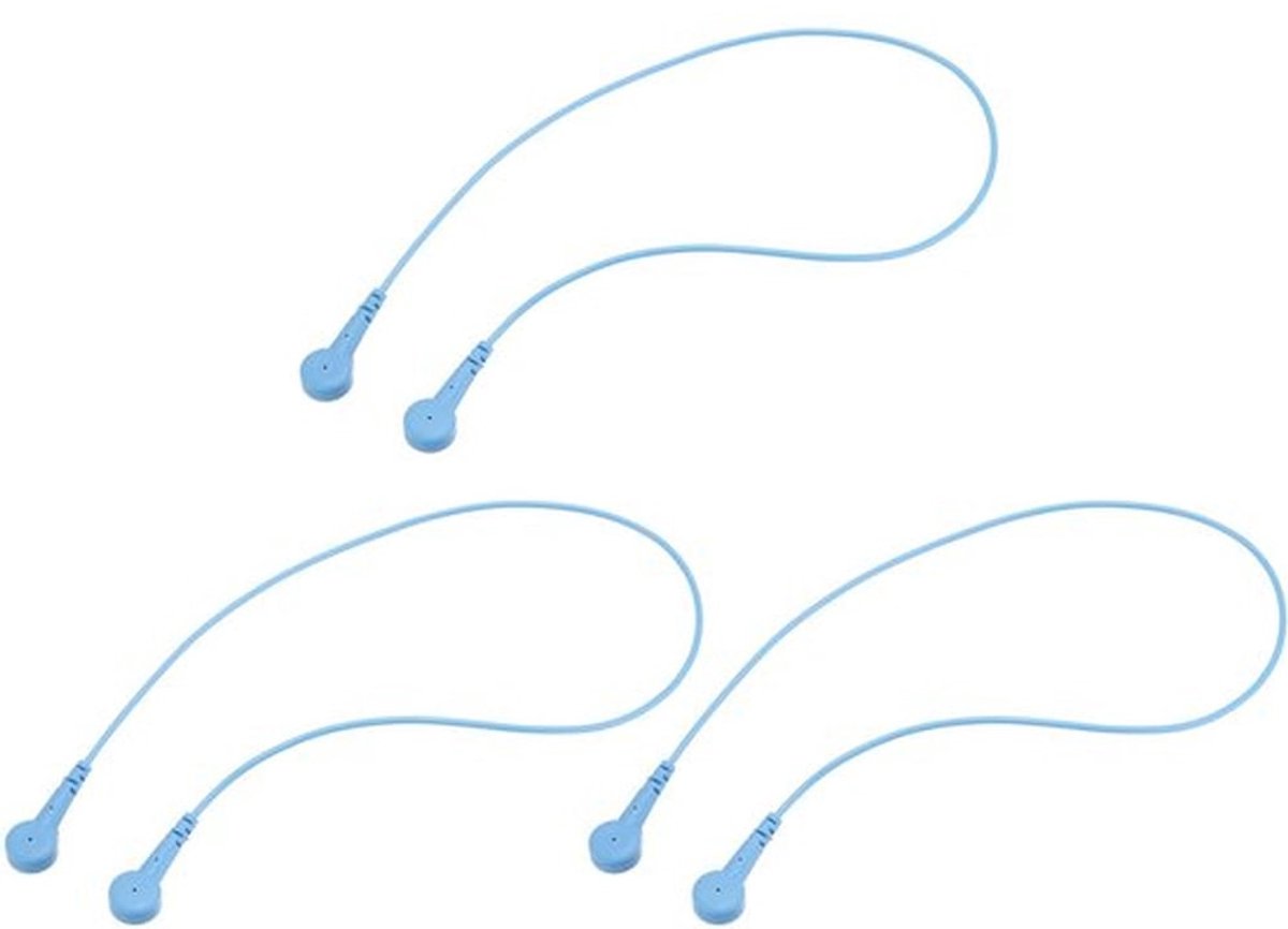 Aardingskabel - Antistatisch - 53 cm - Blauw - Aardingsdraad voor elektronica - Voor het verwijderen van statische elektriciteit - 3 stuks