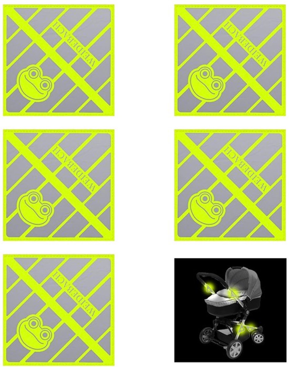 Veiligheidsstickers - 5 Stuks - Reflecterende Stickers - Fietsreflectoren - Kinderwagen-montagestickers - Creatieve Accessoires - Geschikt voor Nachtreizen - Reflectoren