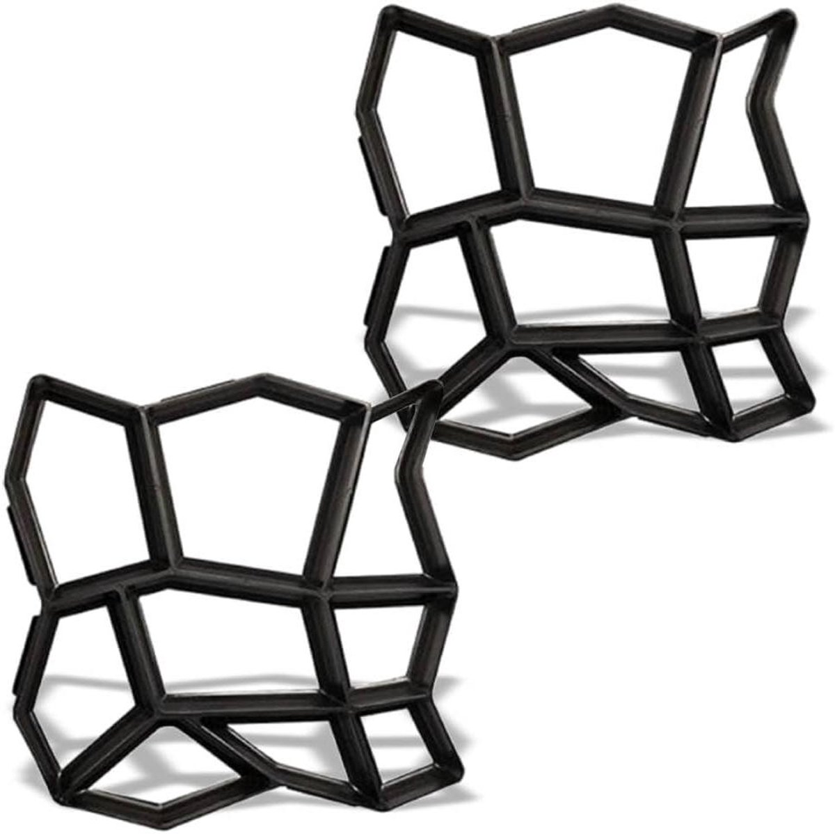 Betonnen Mal - Tuin Bestrating Maker - DIY Tuinpaden Maken - Herbruikbaar PP Plastic - 36x36x3.6 cm - Zwart