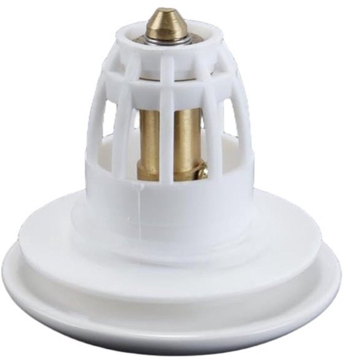 Gootsteenafvoerklep met pop-upplug - Afvoerplug met reductierubberring - Verwijderbaar filter - Eenvoudige installatie - Keramiek/koper - Afmetingen 8,1 x 6 cm