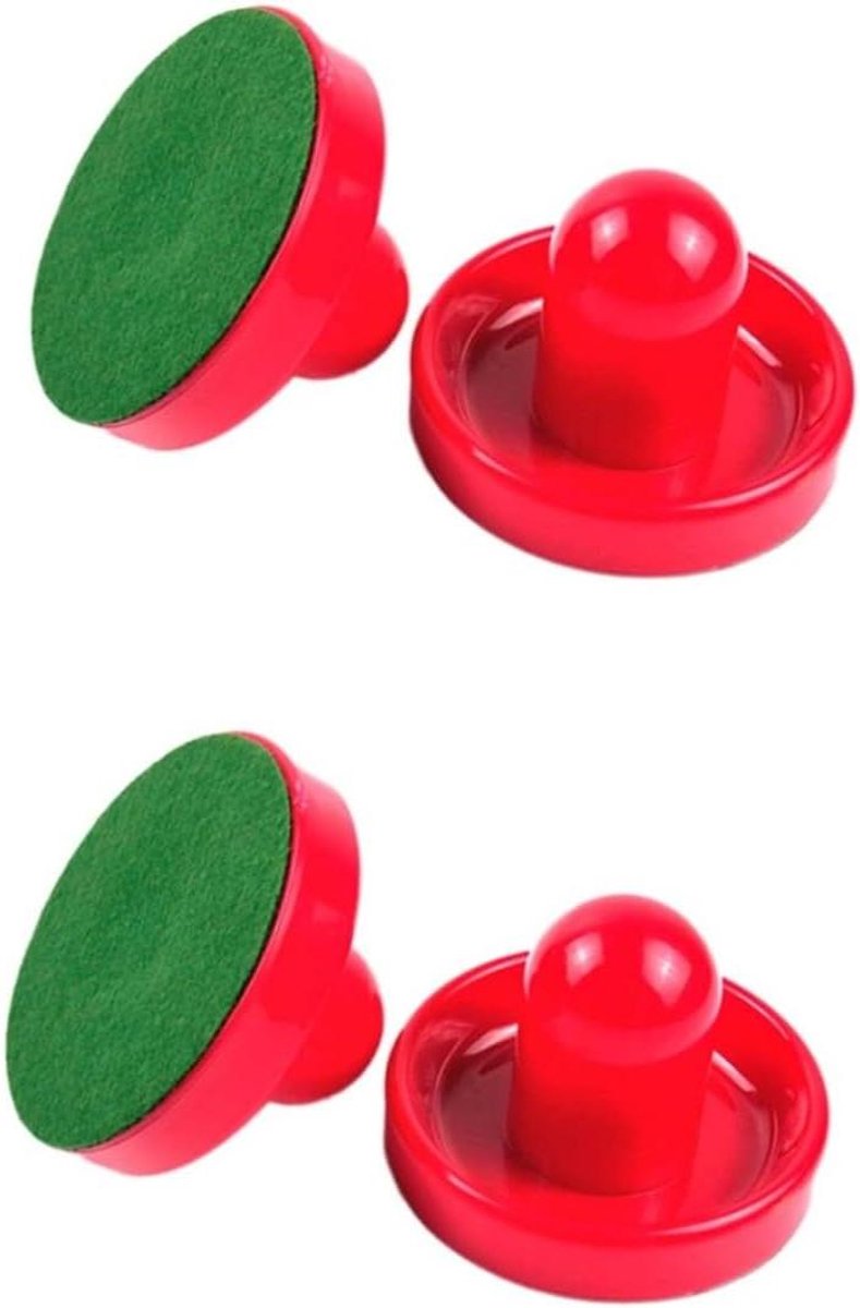 Air Hockey Handvatten - Paddles Pushers - Tafelspel Vervanging - Ergonomisch Ontworpen - 9.6 cm - Rood