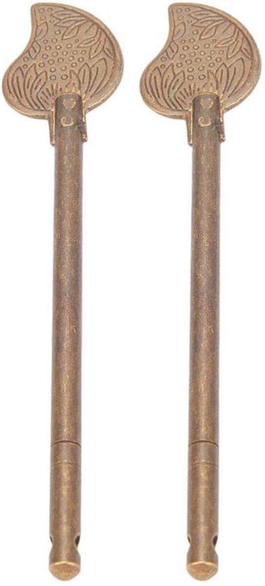 Deurklink Retro - Deurbeslag - Deurklink met Borgpen - Antiek Slot - 2-delige Set - Messing Materiaal - Vergrendelingspen