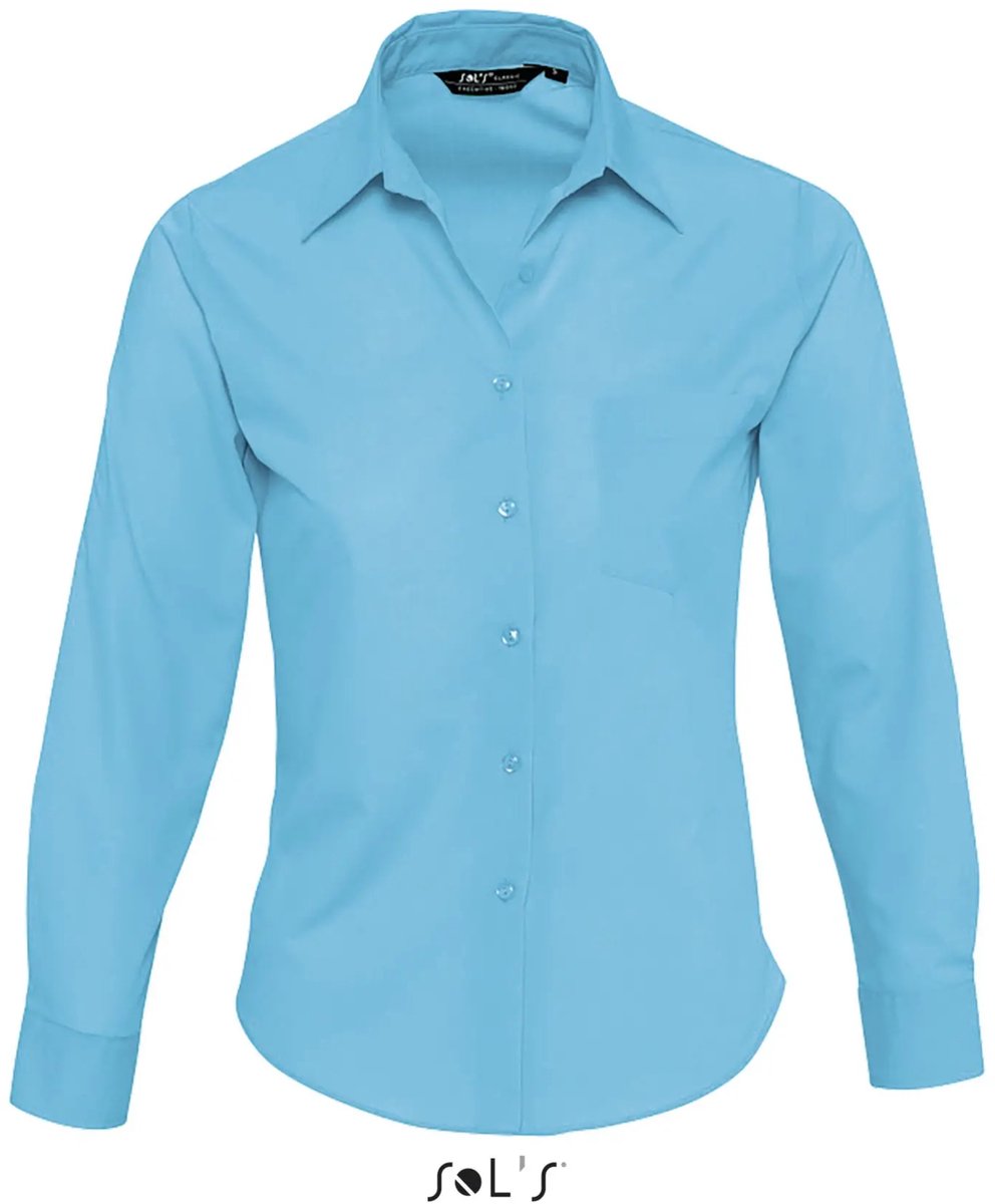 SOL'S Popeline-Blouse Executive Long Sleeve L621 - Middle Blue - XS