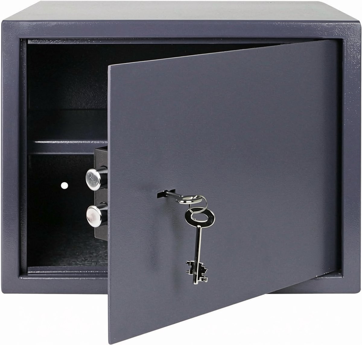 SNJY® Kluis Brandwerend - Kluisje met Sleutel - Documentenkluis - Geldkistje - 30D x 38B x 30H cm - Antraciet