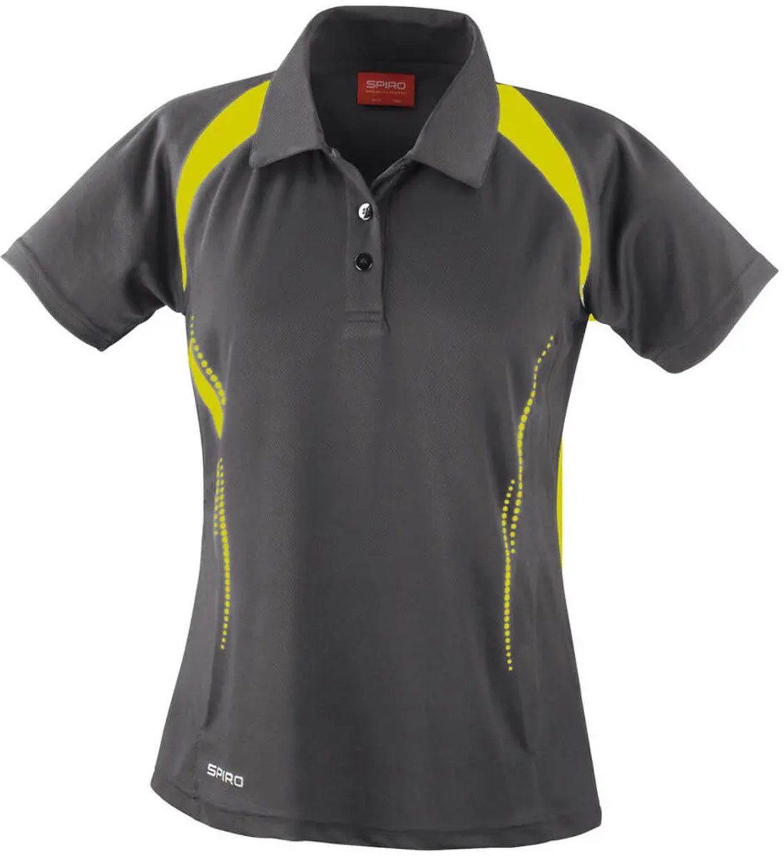 Ladies` Spiro Team Spirit Polo - Grey/Lime - XL