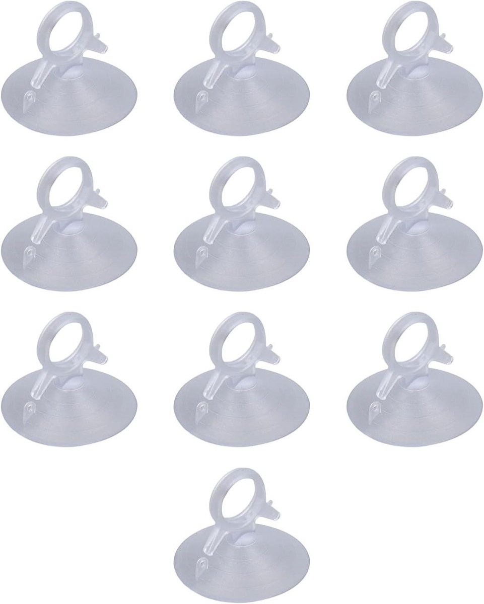 Zuignappen met Trekring - Zuignap Set Vacuüm Cups - Gladde Oppervlakken Bevestigen - Sterke PVC Hechting - 10 Stuks - Transparant