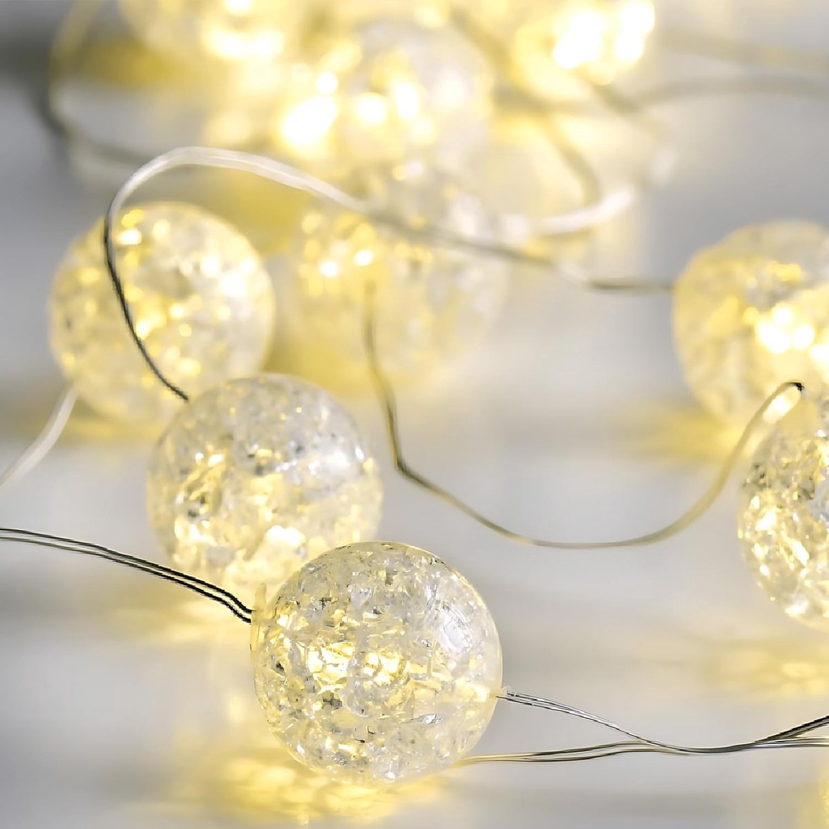 Lichtsnoer voor Buiten - C - 1 m - Kristallen Bollen met Warm Wit Licht - Voor Terras en Bruiloften