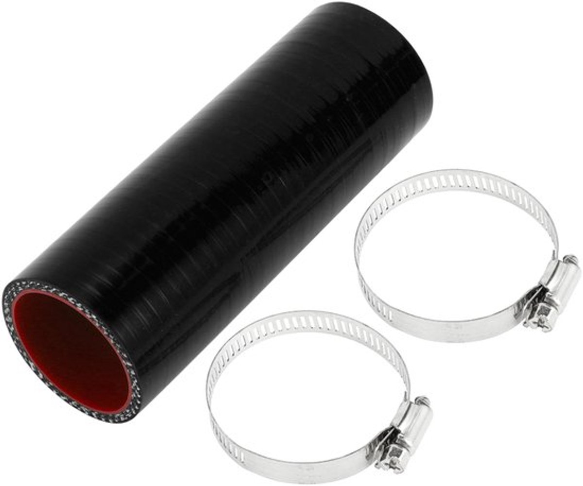 Silicone Slang - 4-Laags - 1.77" Binnendiameter - 150mm Lengte - Zwart/Rood - Bestand tegen Hoge Temperatuur - Koelslang