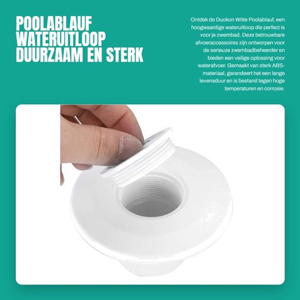 Poolafvoer Hoogwaardige Accessoires - Vervangend Toebehoren - ABS Materiaal - Corrosiebestendig - Eenvoudig te Installeren - Geschikt voor Zwembad - Zwembadafvoer