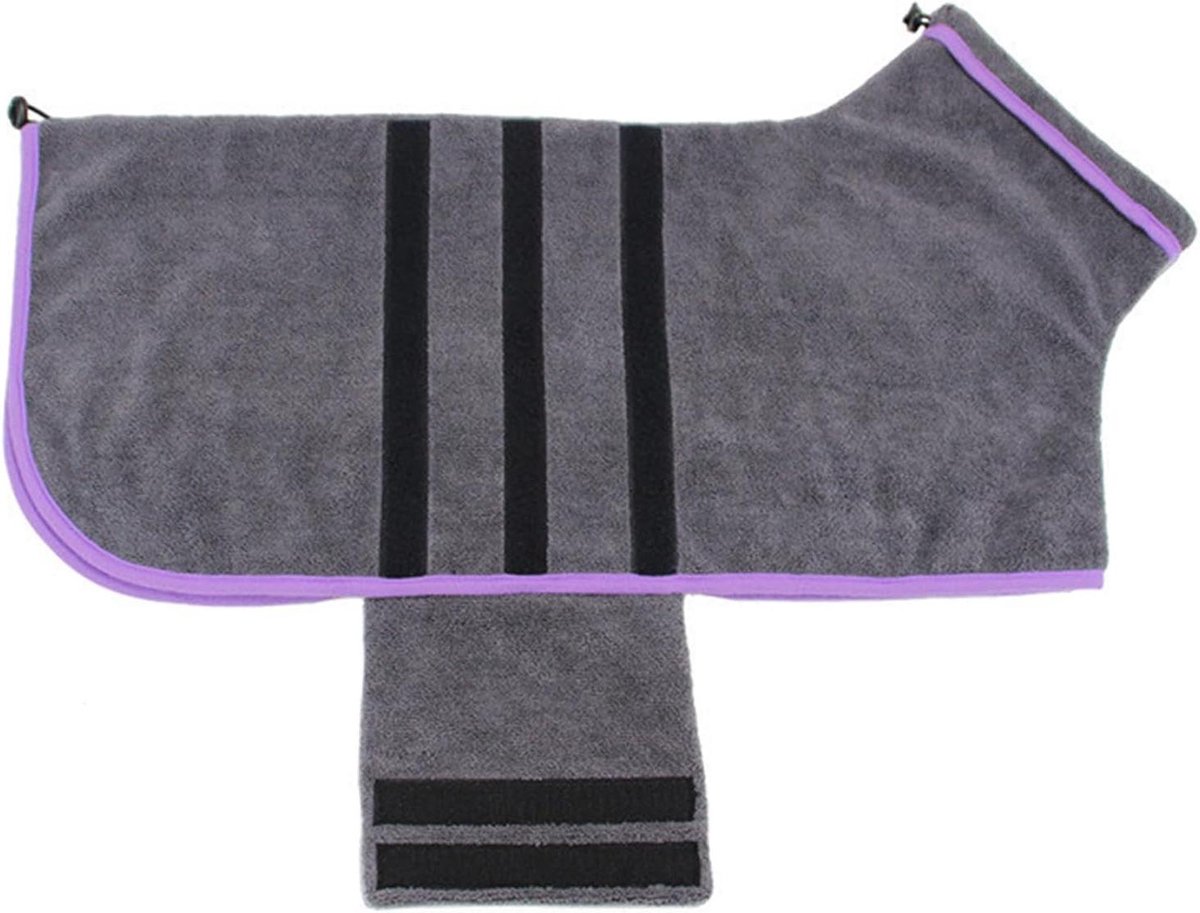 Hondenbadjas - Hondenhanddoek Cape - Hond Drogen - Super Absorberend - 150 g - Grijs
