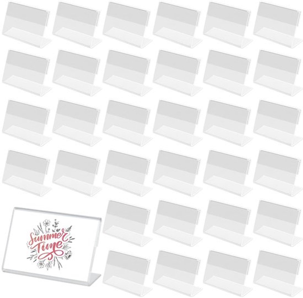 Prijskaarthouder 42 Stuks - Transparante Etikethouder - Zelfklevend - Acryl - Kantoor/Winkel - 6 x 4,3 x 2 cm