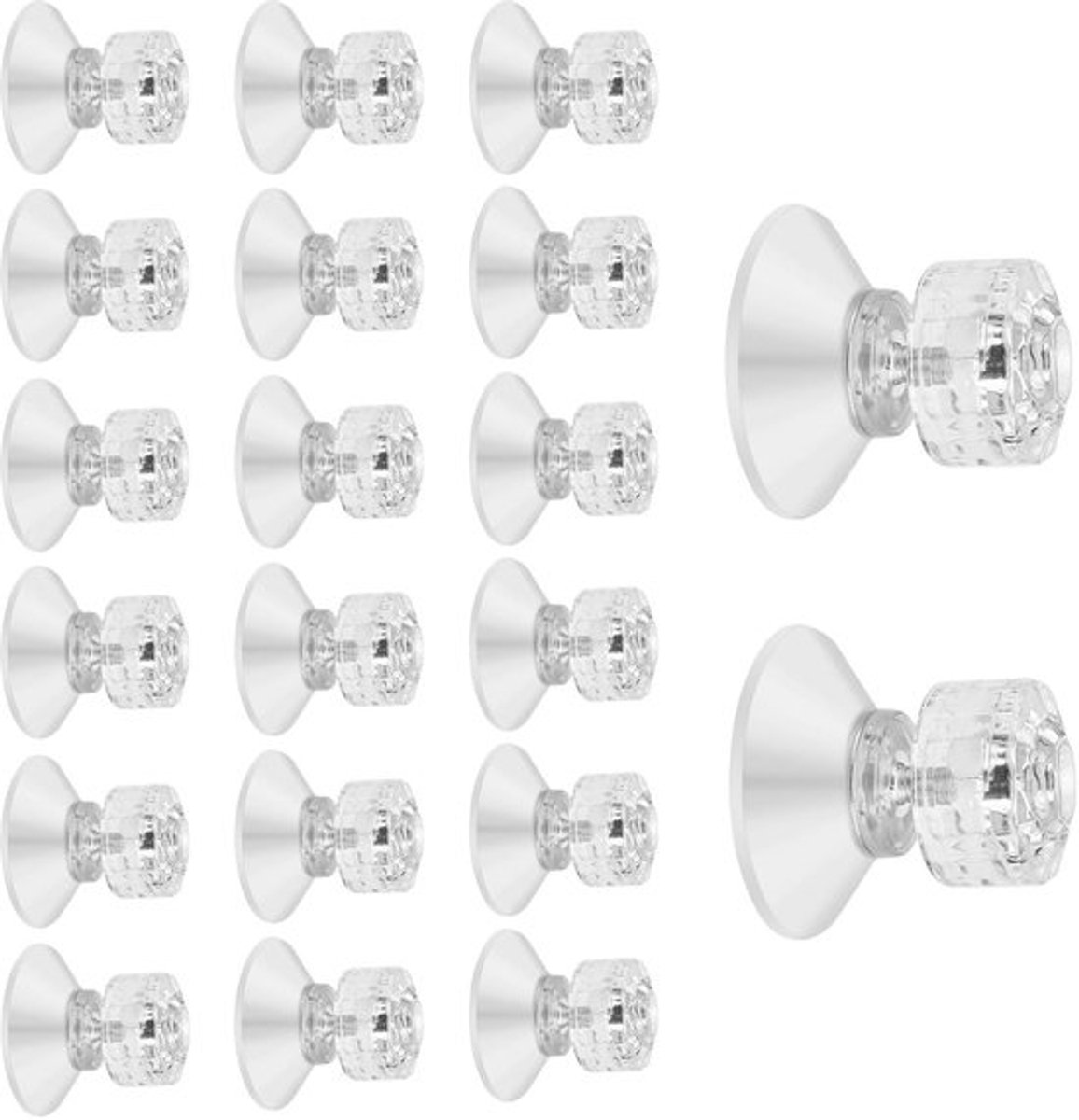 Zuignappen 20 Stuks - 30 mm met Schroefdraad - PVC-zuignappen - Sterke Zuigkracht - Voorwerpen Ophangen - Veilig en Restvrij - Raamzuignappen